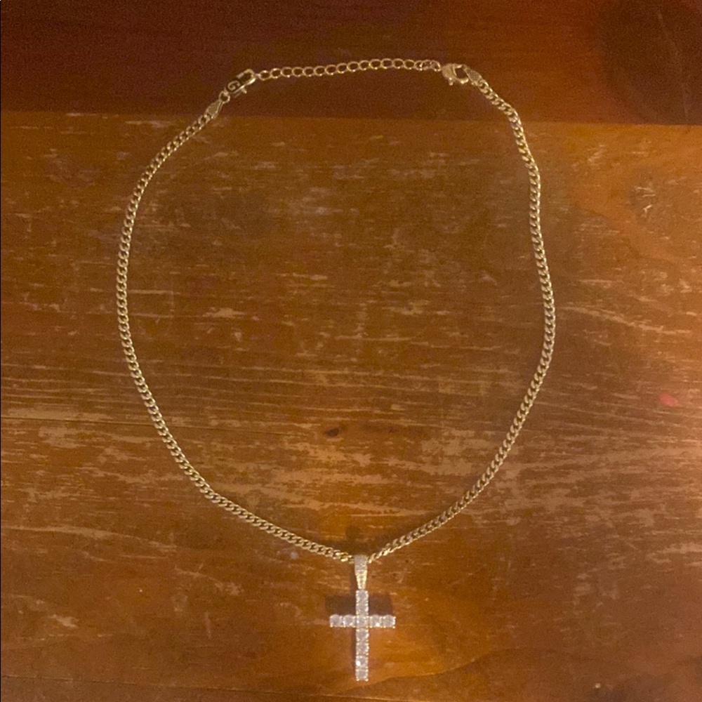 Gold Cross Pendant Necklace